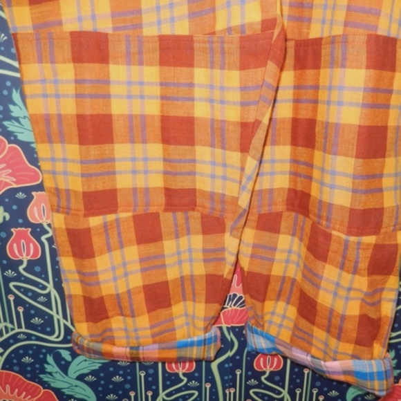 Ace & Jig Sophomore Plaid Check Orange Yellow Jumpsuit Romper Nwt XS - Picture 4 of 6